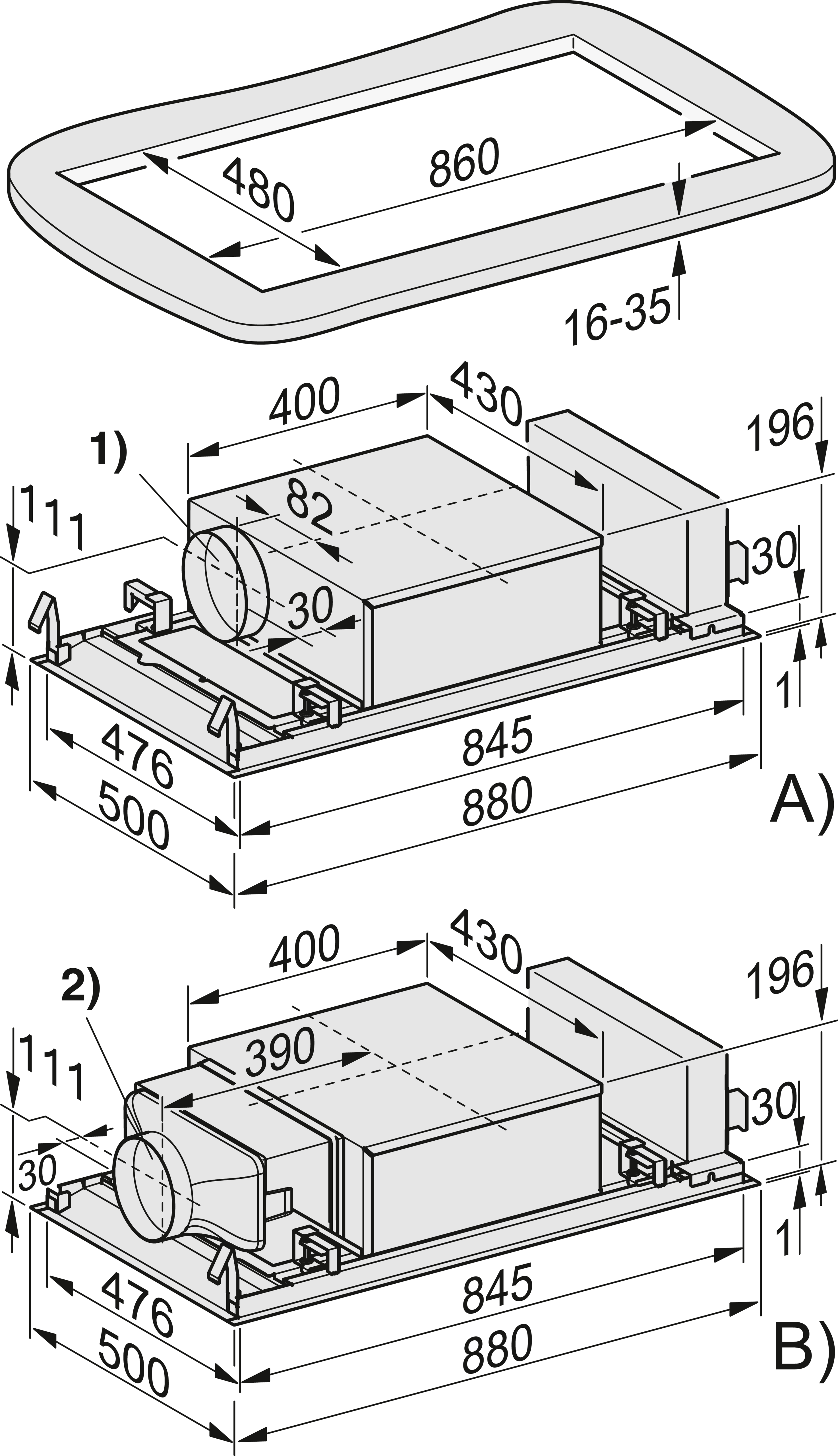 MIELE DAC4940WSMA hotte plafonnier - 88cm