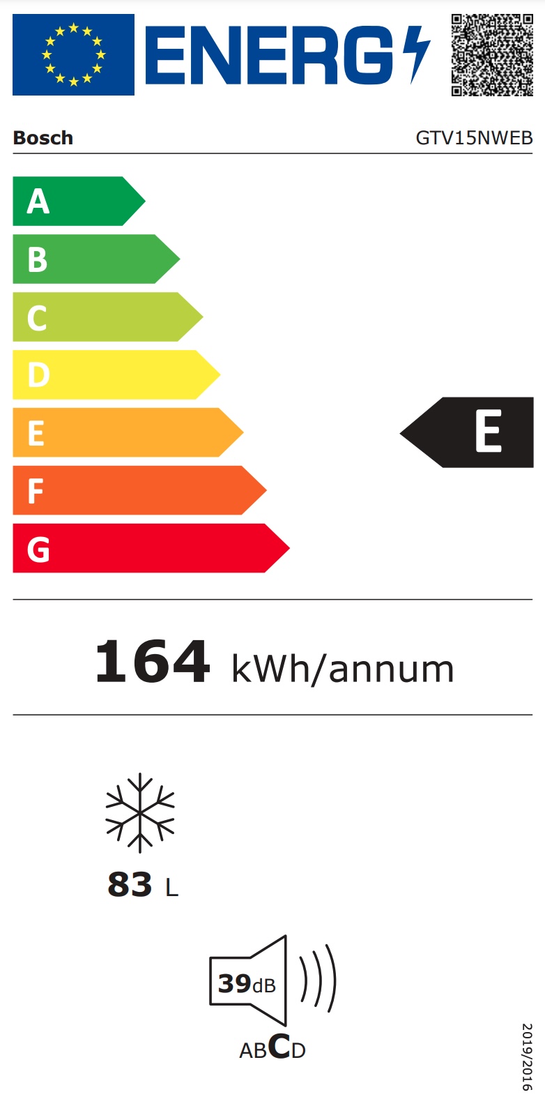 BOSCH GTV15NWEB SERIE 2 congélateur pose-libre - 85cm