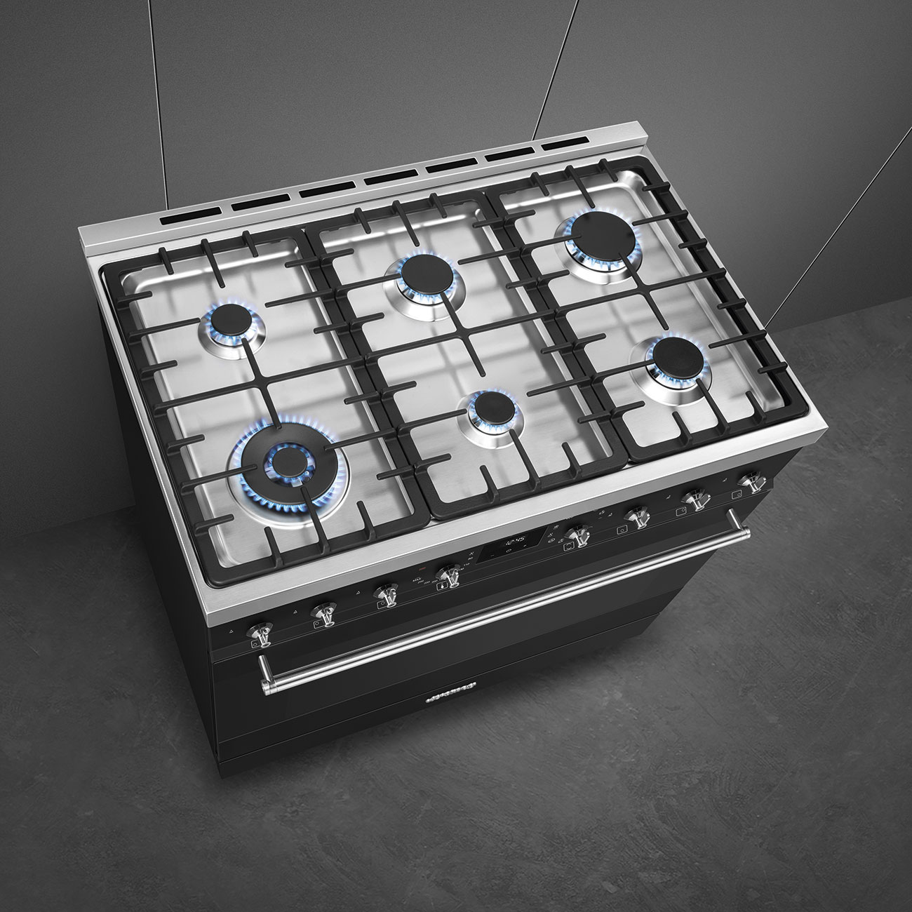 SMEG C9GMMB2 cuisinière avec taque à gaz - 90cm