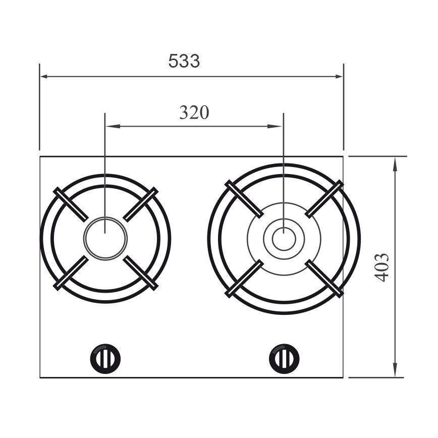 NOVY 56022 table de cuisson au gaz - domino