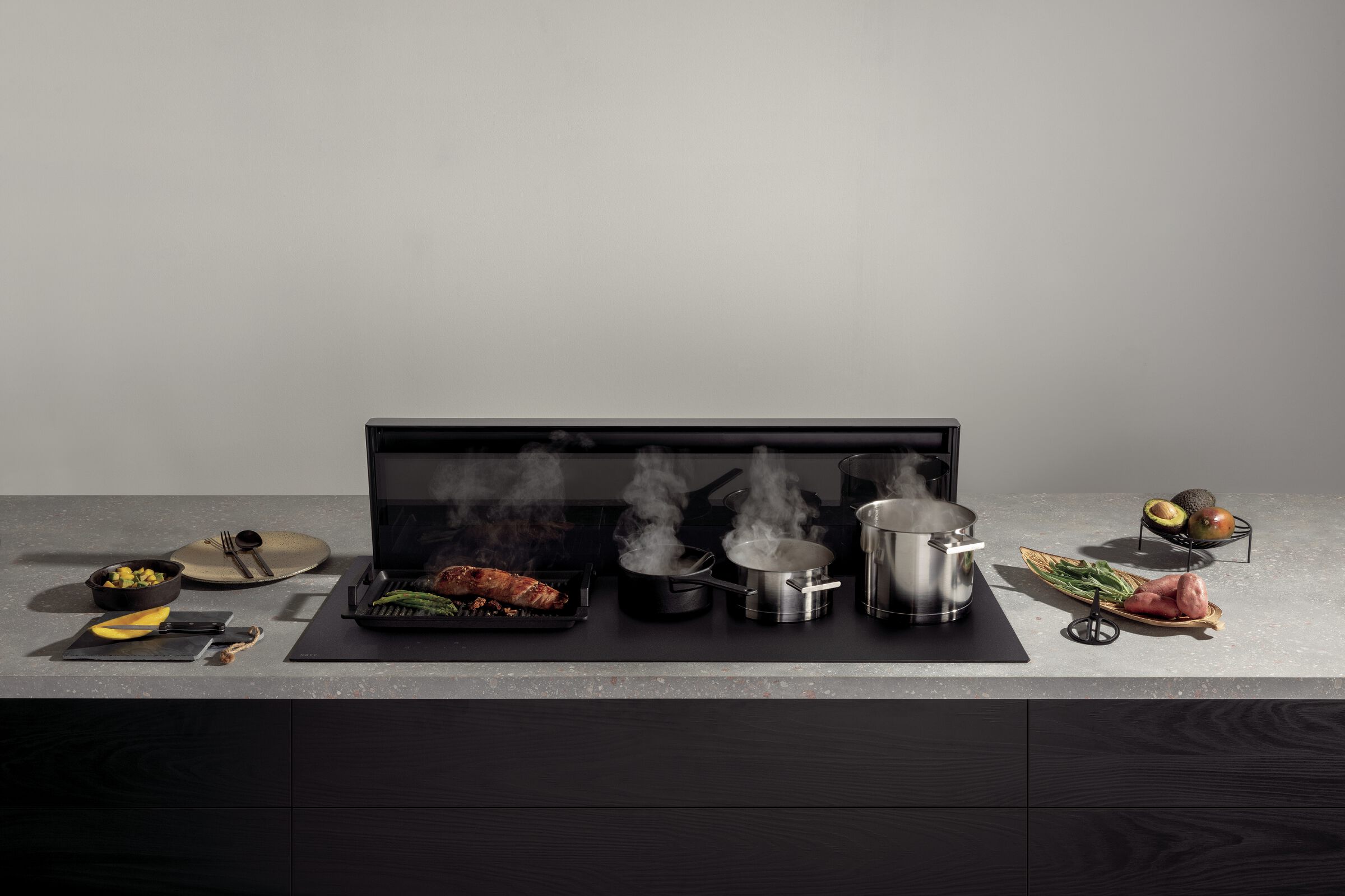 NOVY 42120-G1 table de cuisson avec hotte integrée - 120cm