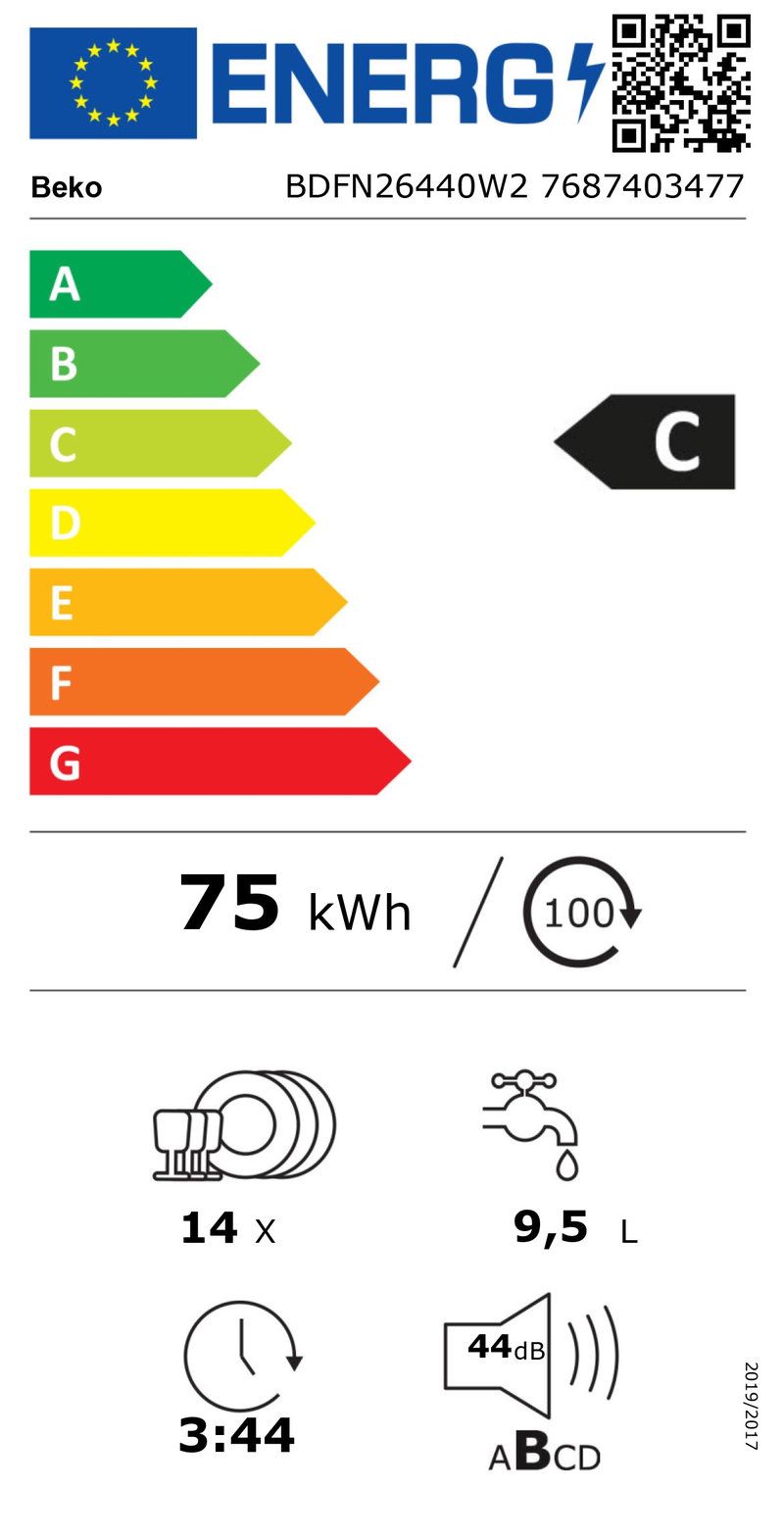 BEKO BDFN26440W2 lave-vaisselle pose-libre