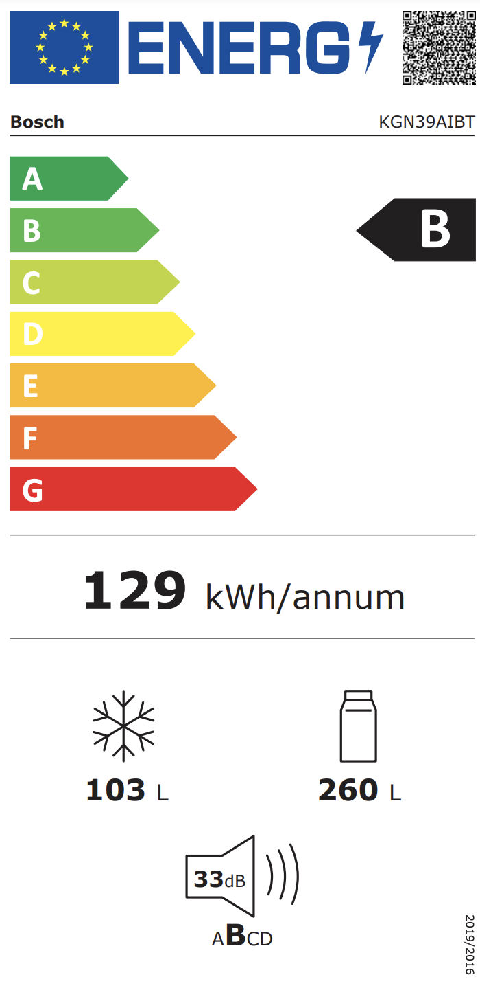 BOSCH KGN39AIBT SERIE 6 combiné réfrigérateur-congélateur pose-libre - 203cm