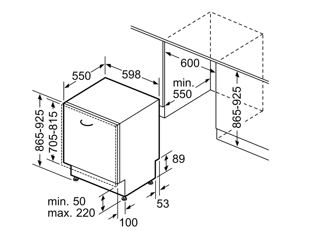 BOSCH SBH4EVX08E SERIE 4 lave-vaisselle entièrement intégrable