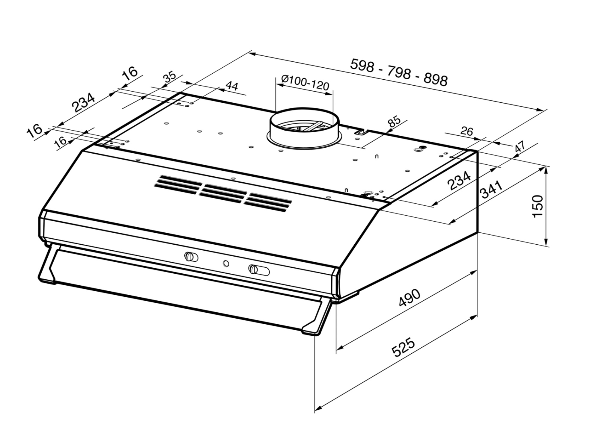 SMEG KSEC61NE3 hotte sous-encastrable - 60cm
