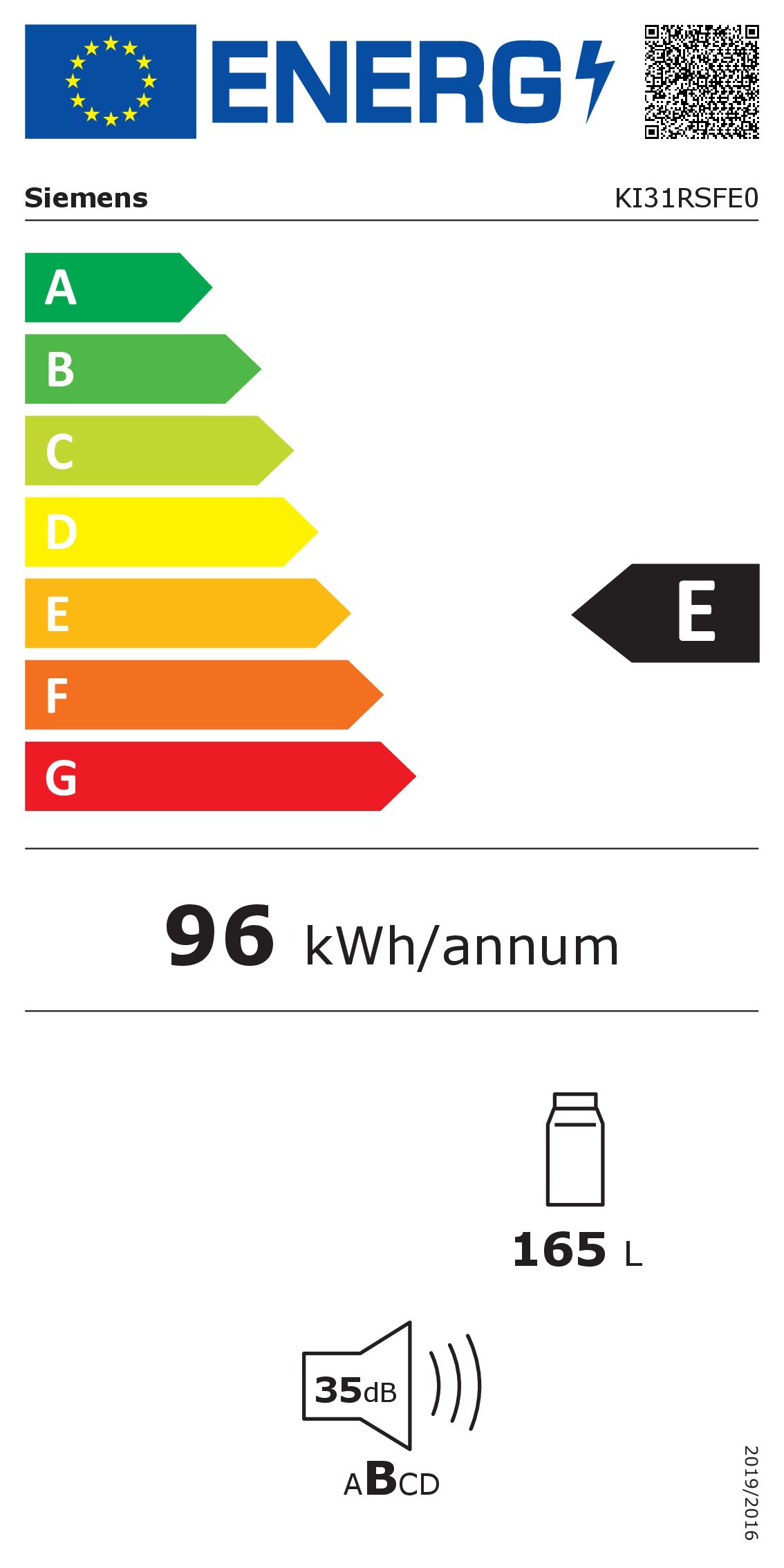 SIEMENS KI31RSFE0 IQ300 refrigérateur sans congélateur - 102cm
