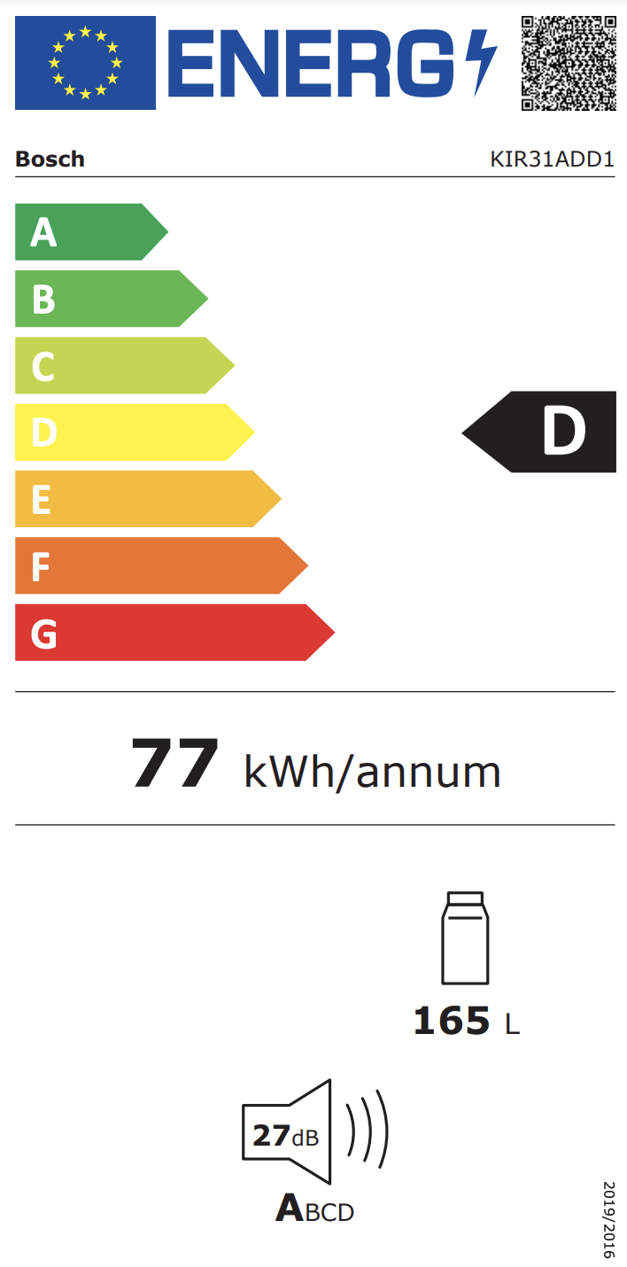 BOSCH KIR31ADD1 SERIE 6 réfrigérateur sans surgélateur - 102cm