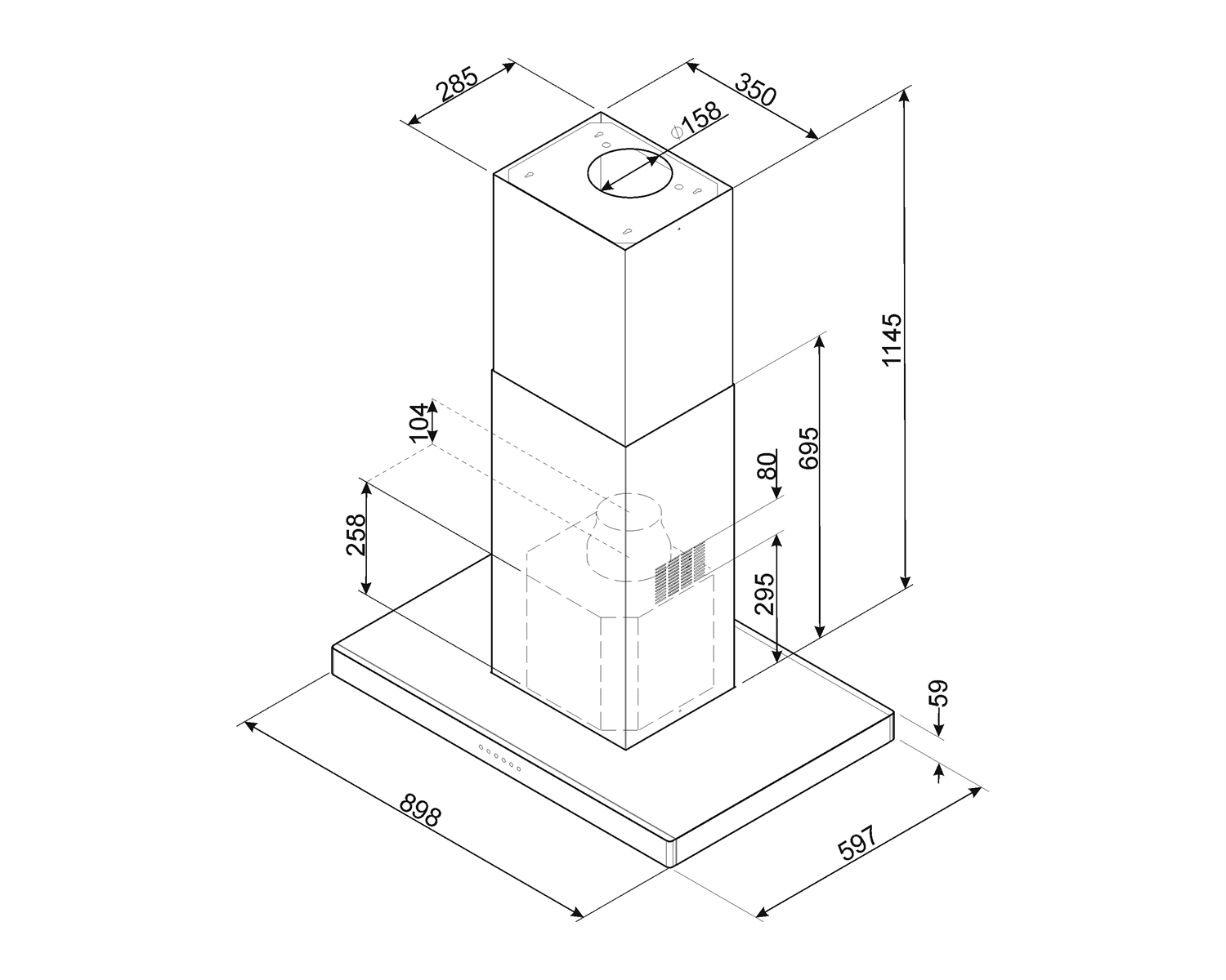 SMEG KI90XE hotte îlot - 90cm