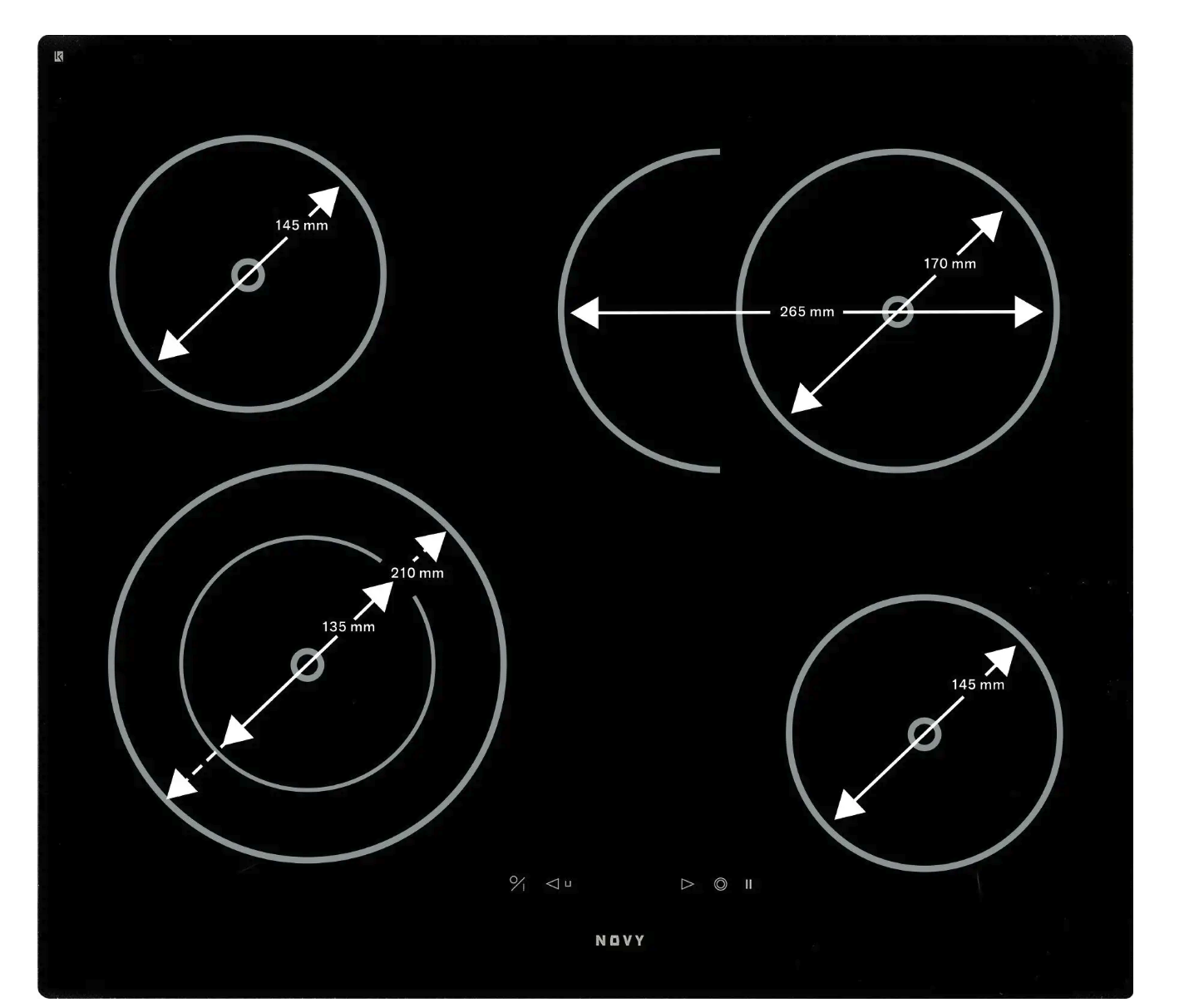 NOVY 1102 table de cuisson vitrocéramique - 60cm