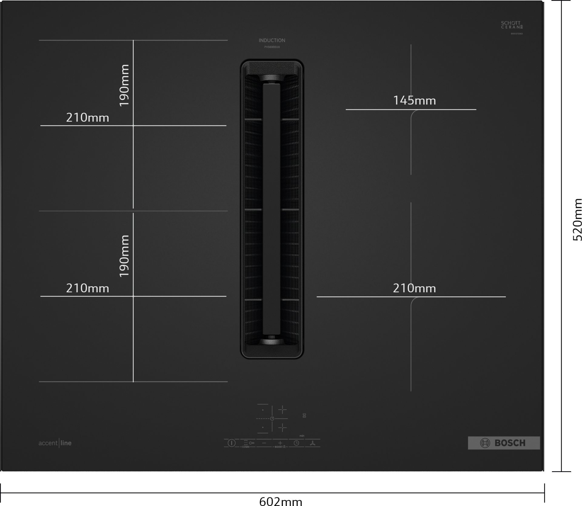 BOSCH PVS69BB16E table de cuisson avec hotte integrée - 60cm