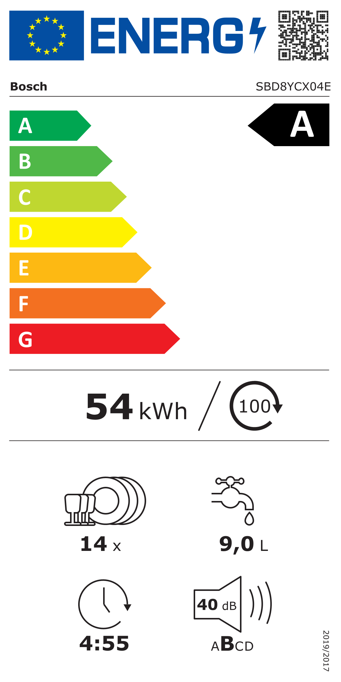 BOSCH SBD8YCX04E lave-vaisselle entièrement intégrable