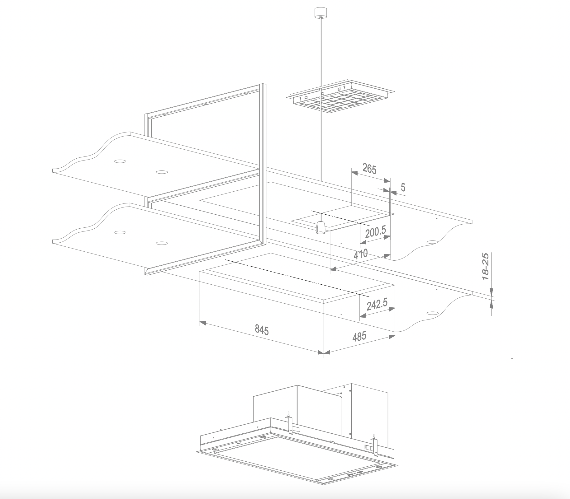 NOVY 15011 hotte îlot - 90cm