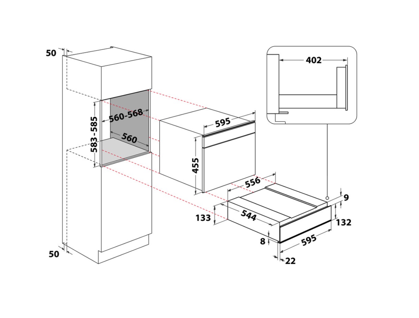 WHIRLPOOL GUD0ABF tiroir culinaire - 14cm