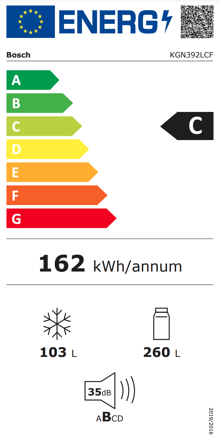 BOSCH KGN392LCF SERIE 4 combiné réfrigérateur-congélateur pose-libre - 203cm