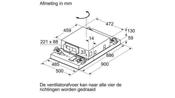 SIEMENS LR96CBS25 IQ700 hotte plafonnier - 90cm