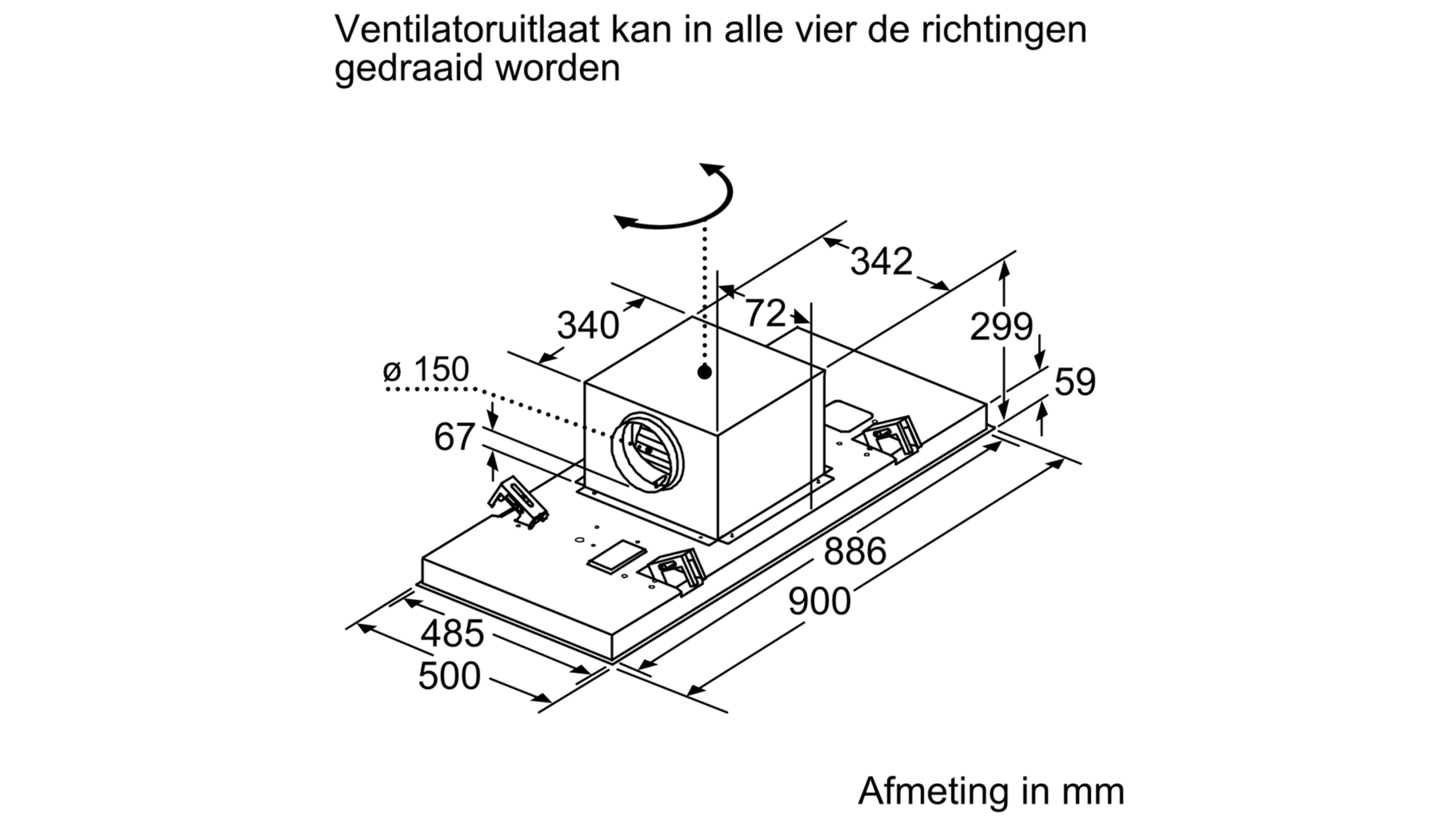 BOSCH DRC97AQ50 SERIE 6 hotte plafonnier - 90cm