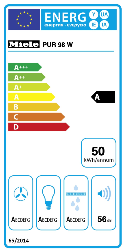 MIELE PUR98W hotte décorative - 90cm