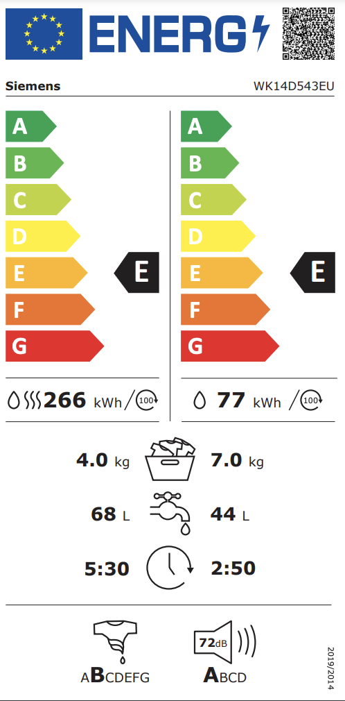 SIEMENS WK14D543EU IQ500 lave-linge séchant
