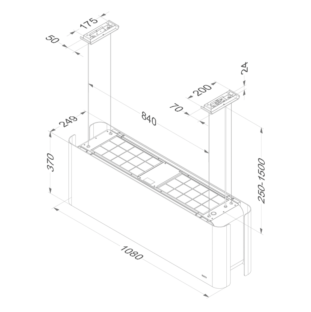 NOVY 7550 hotte îlot - 108cm