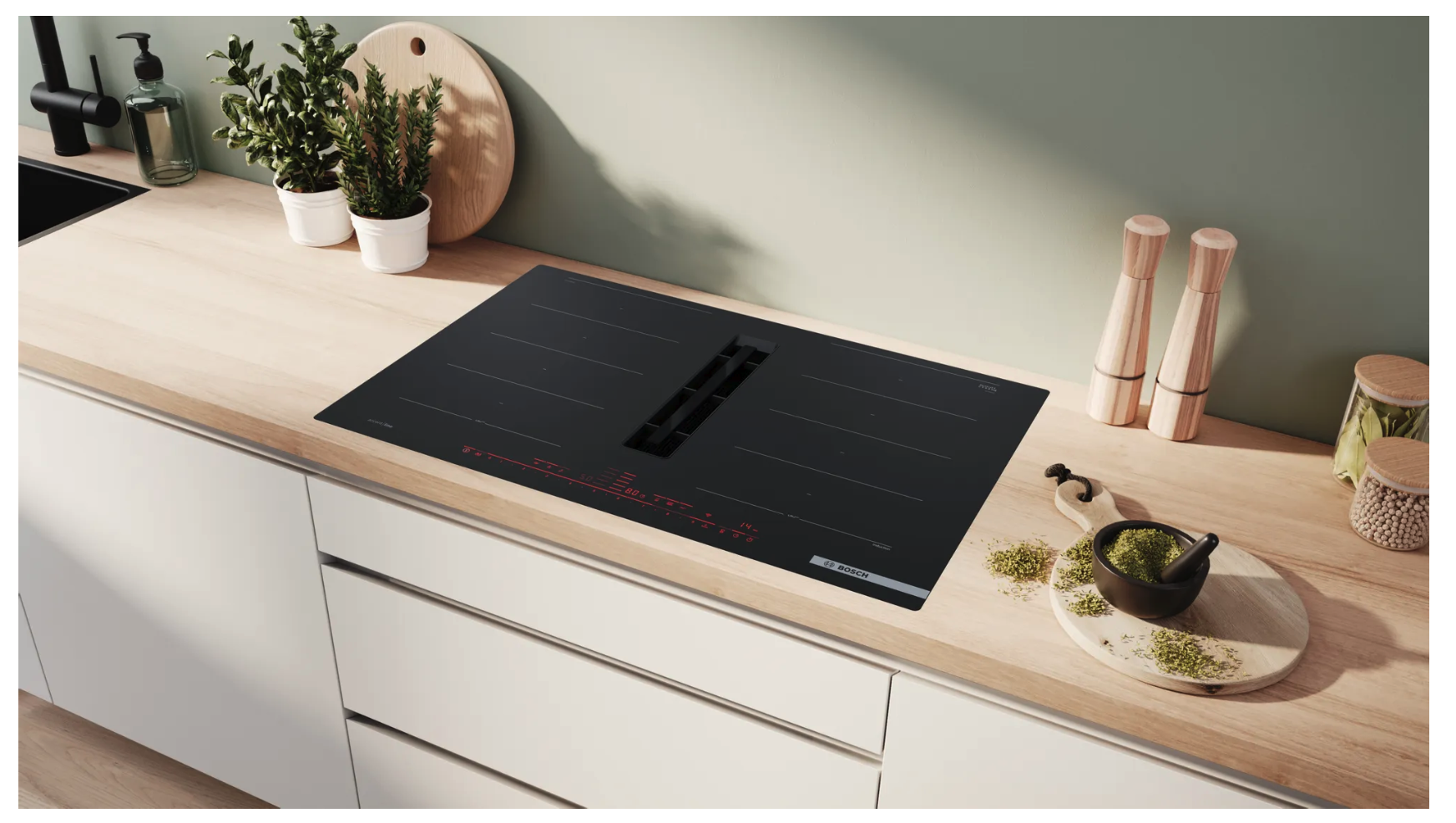 BOSCH PXX82BD56E Serie 8 table de cuisson avec hotte integrée - 80cm