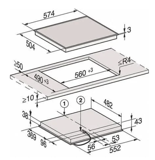 MIELE KM6520FR table de cuisson vitrocéramique - 57cm