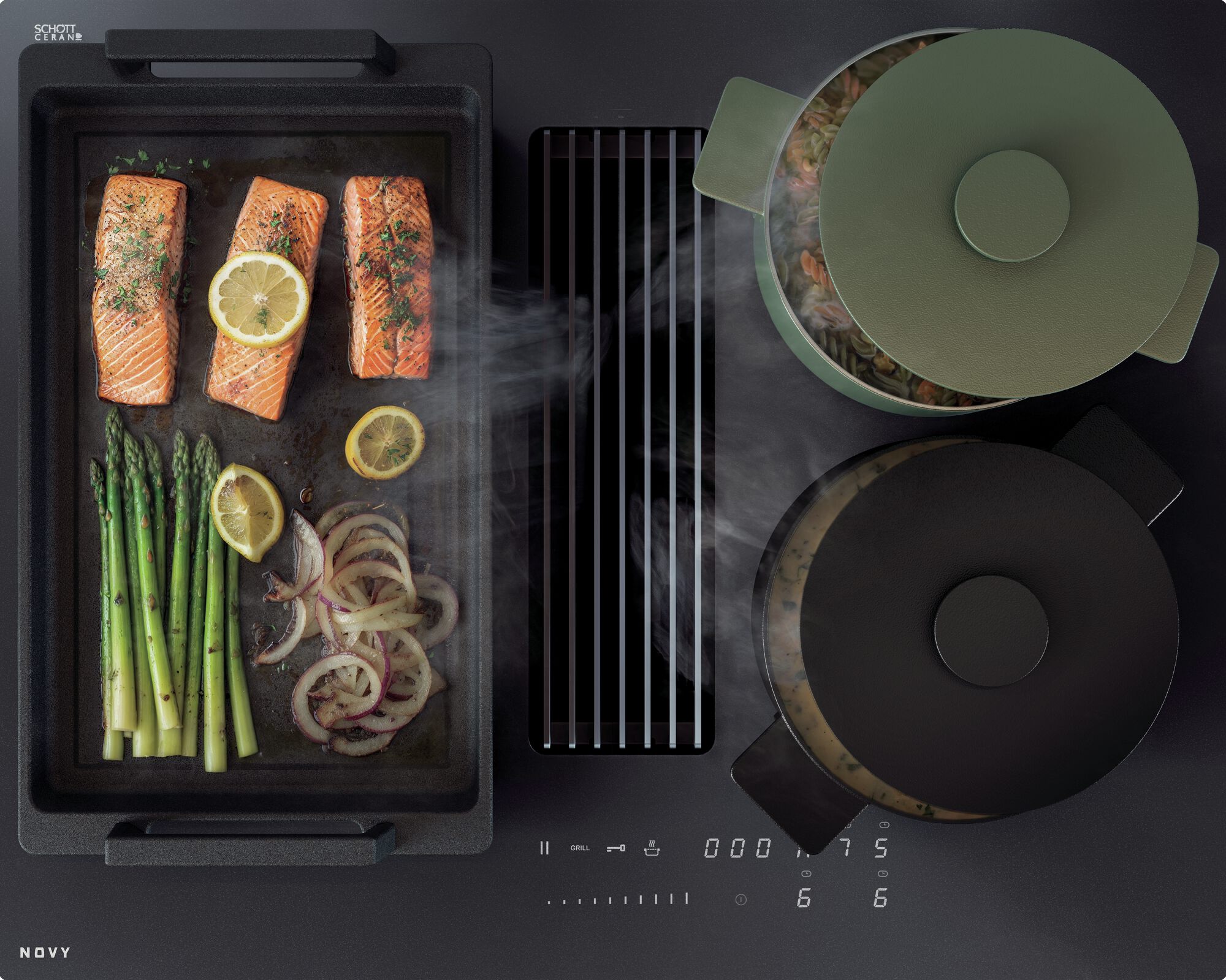 NOVY 1881-G1 table de cuisson avec hotte integrée - 65cm