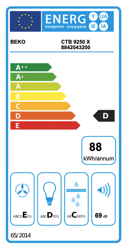 BEKO CTB9250X hotte téléscopique - 90cm