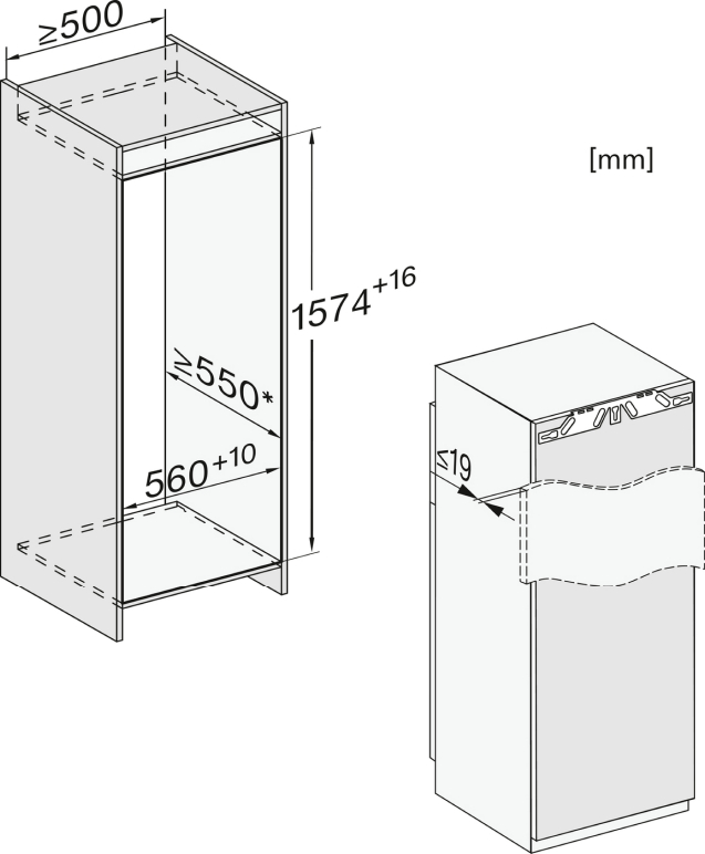 MIELE K7674E réfrigérateur avec surgélateur - 158cm