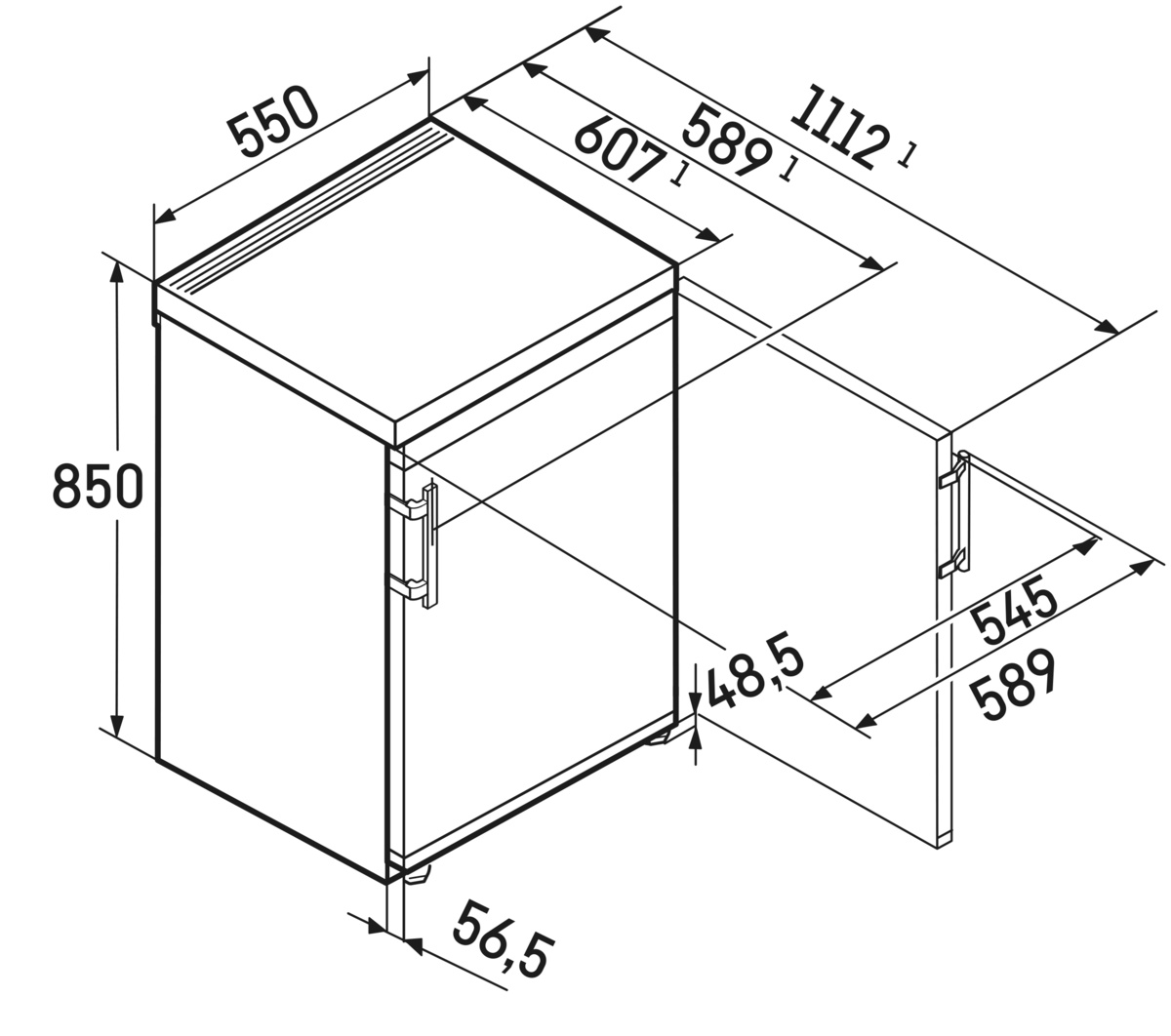 LIEBHERR RC140120 réfrigérateur pose-libre avec congélateur - 85cm