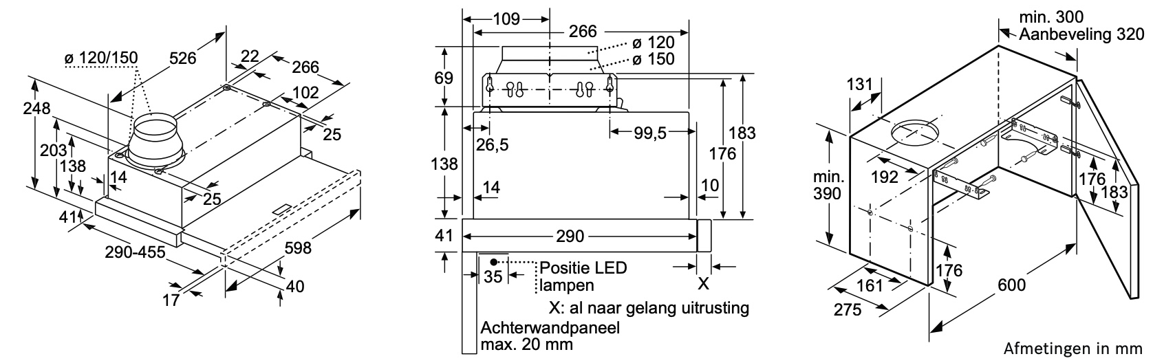 BOSCH DFL064W53 SERIE 2 hotte téléscopique - 60cm