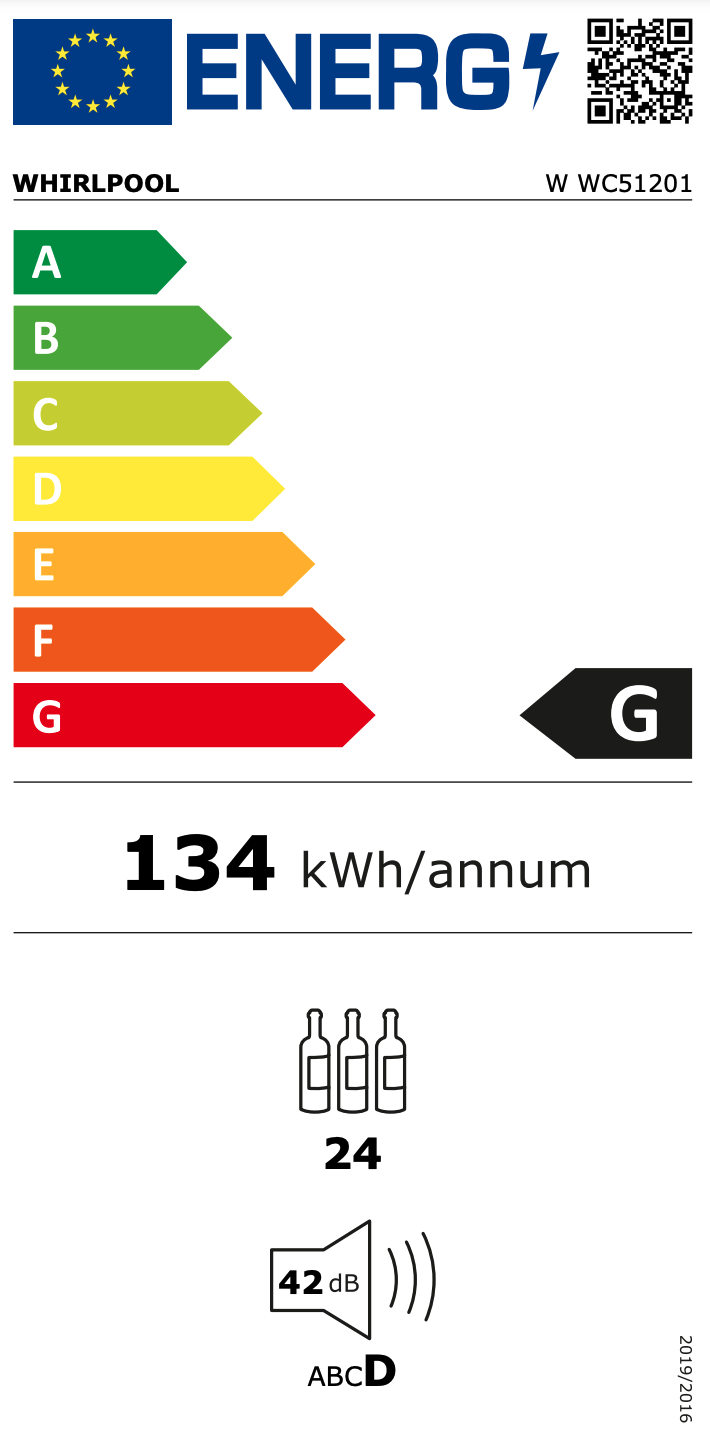 WHIRLPOOL WWC51201 cave à vin encastrable
