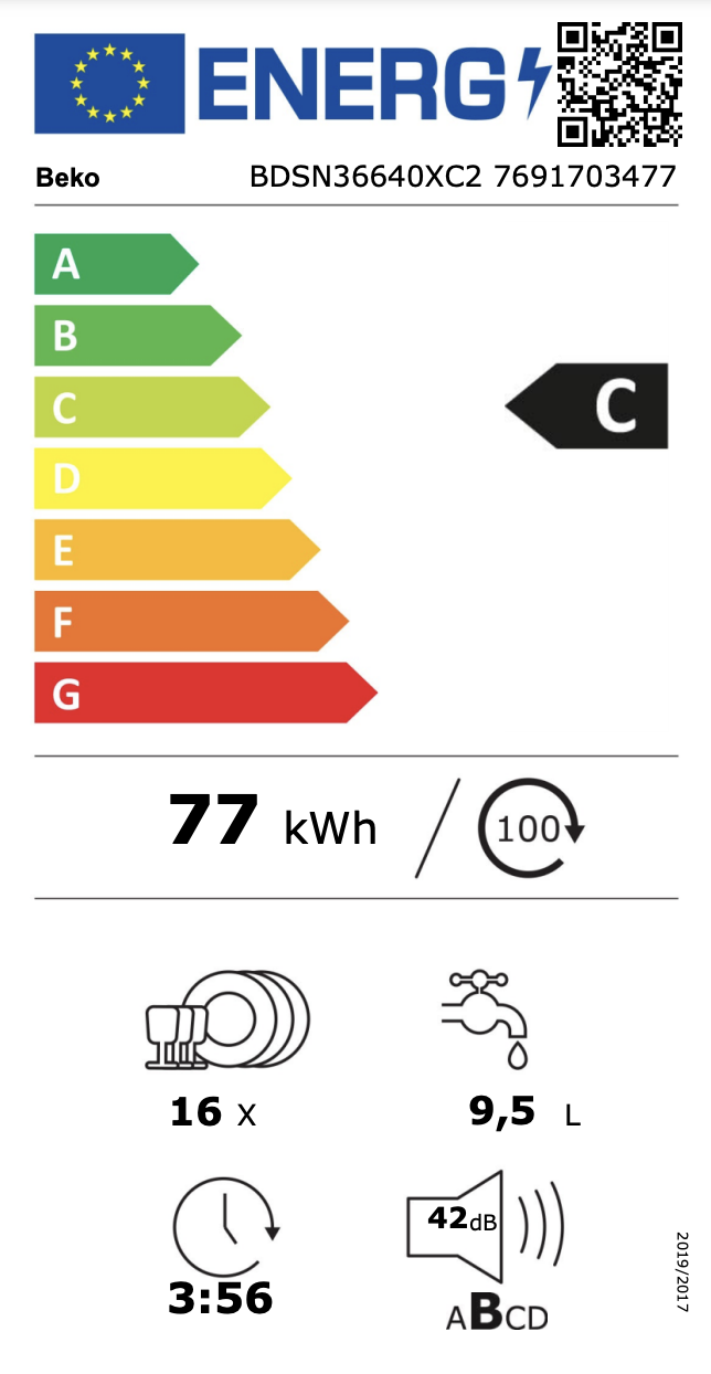 BEKO BDSN36640XC2 lave-vaisselle intégrable