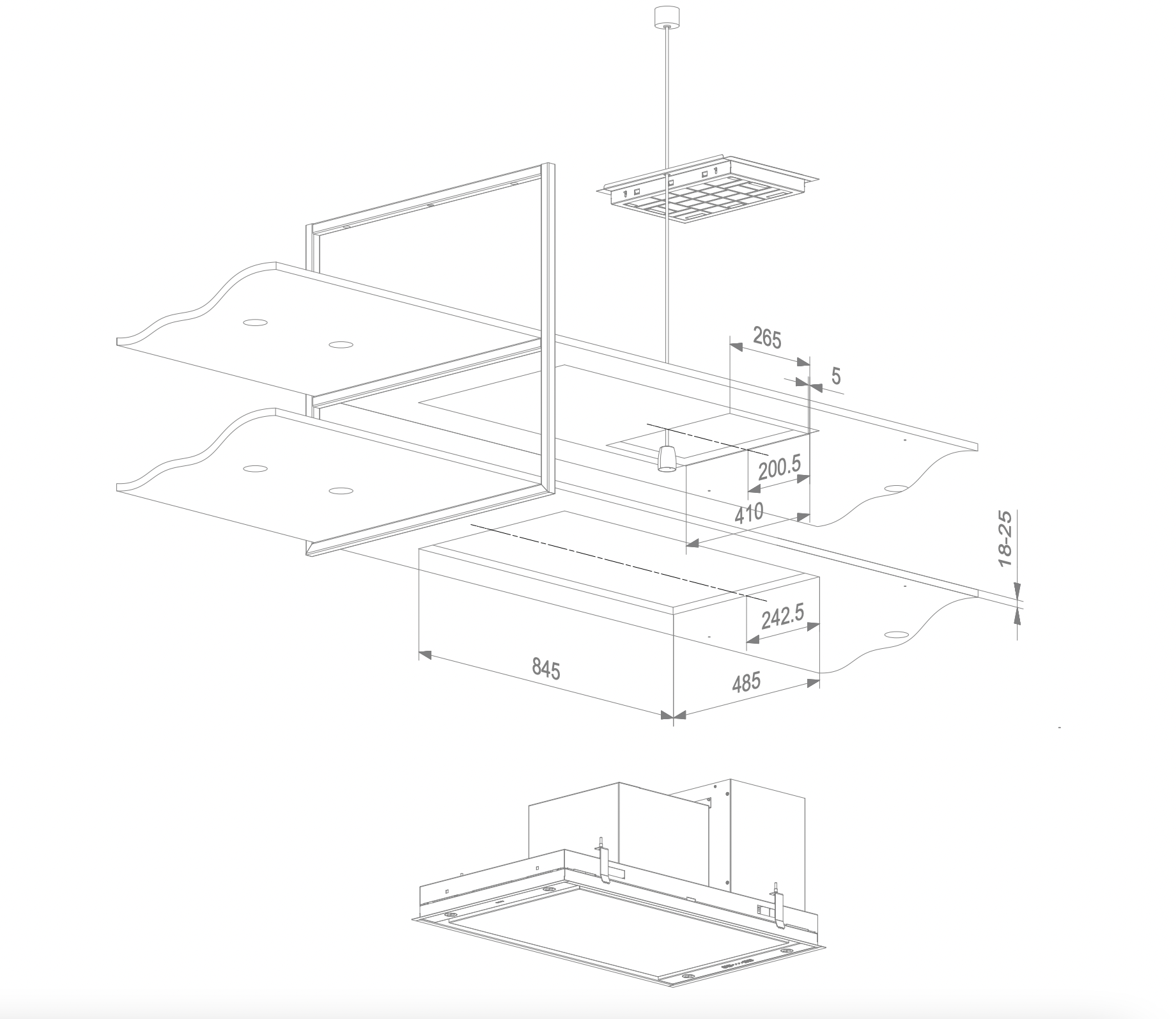 NOVY 15001 hotte îlot - 90cm