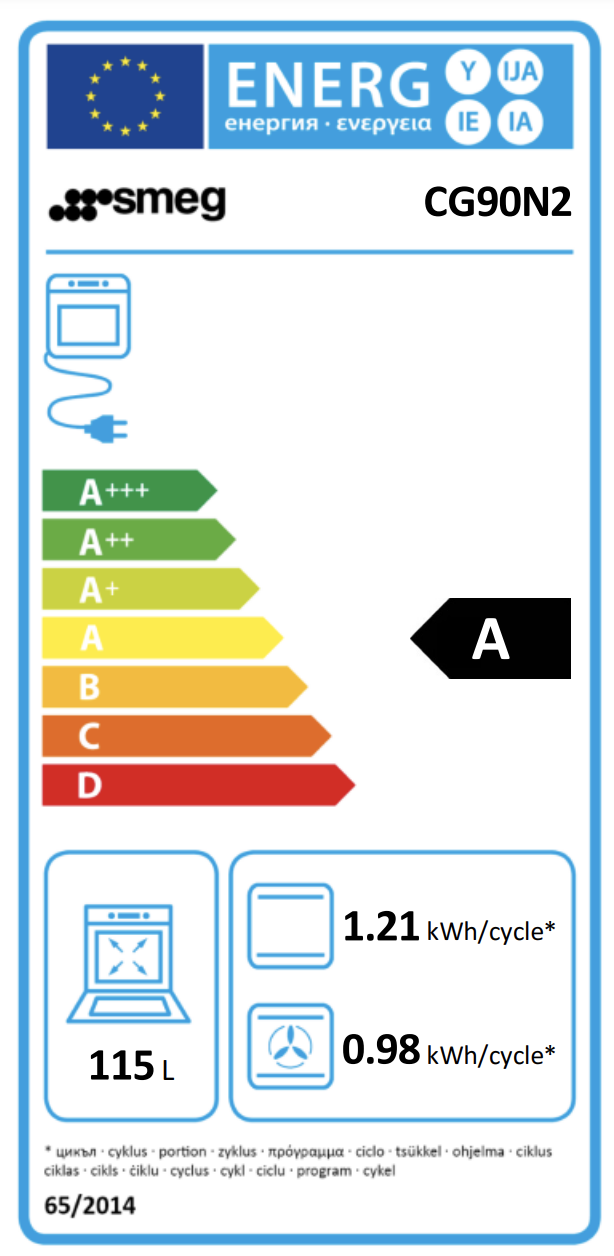 SMEG CG90N2 cuisinière avec taque à gaz - 90cm