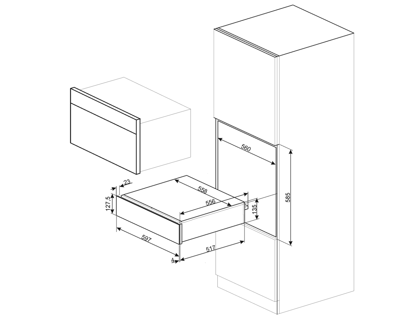 SMEG CPR315N tiroir chauffant - 15cm
