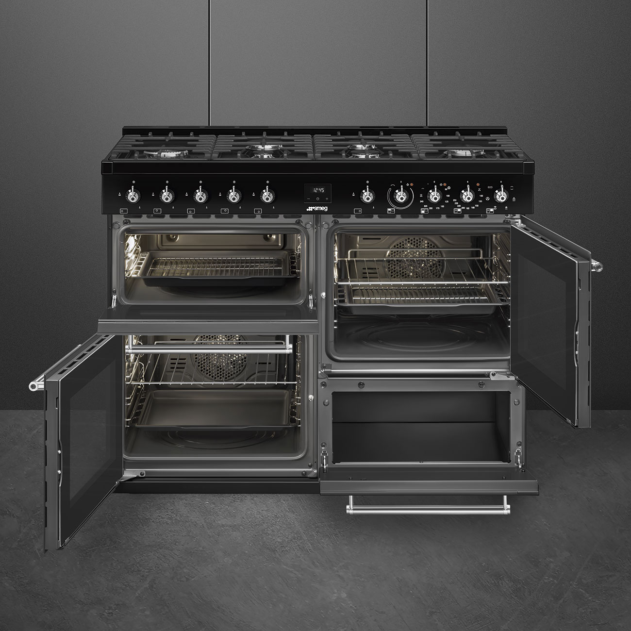 SMEG CX113GMBL cuisinière avec taque à gaz - 110cm