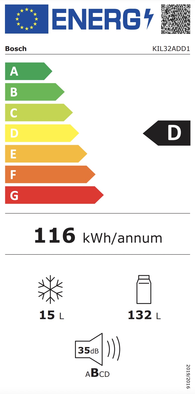 BOSCH KIL32ADD1 SERIE 6 réfrigérateur avec surgélateur - 102cm