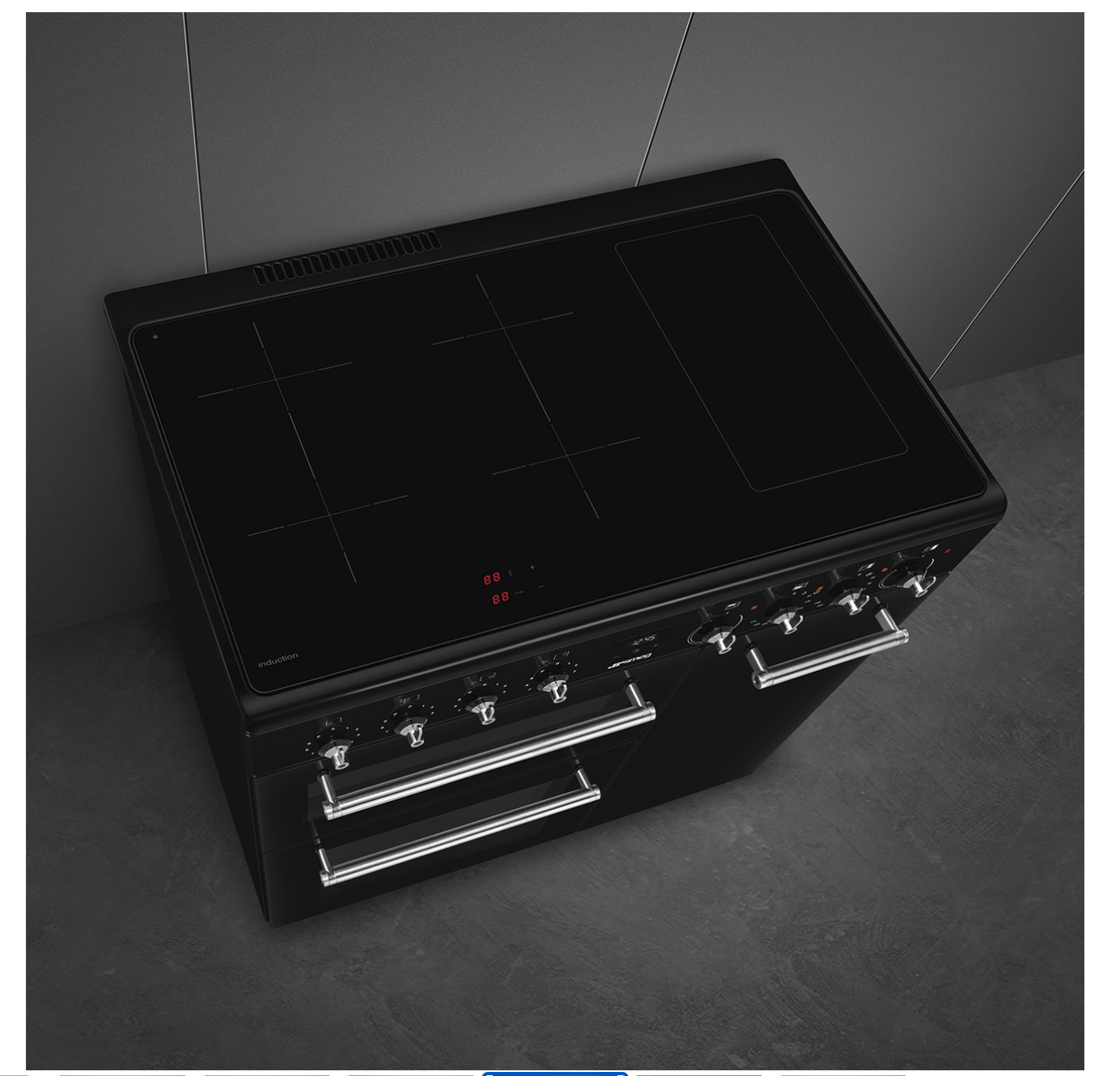 SMEG CX93IMBL cuisinière avec taque à induction - 90cm
