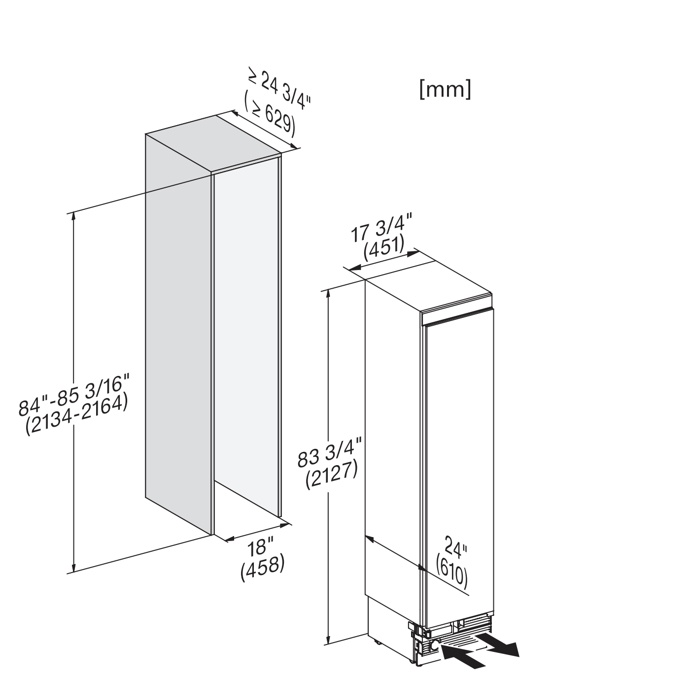 MIELE F2413VILEFT MASTERCOOL congélateur encastrable - 213cm