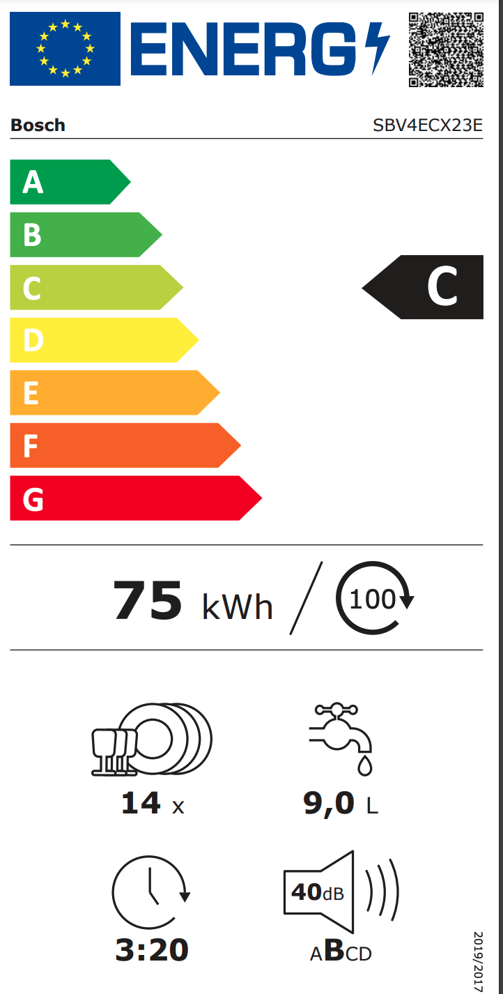 BOSCH SBV4ECX23E SERIE 4 lave-vaisselle entièrement intégrable