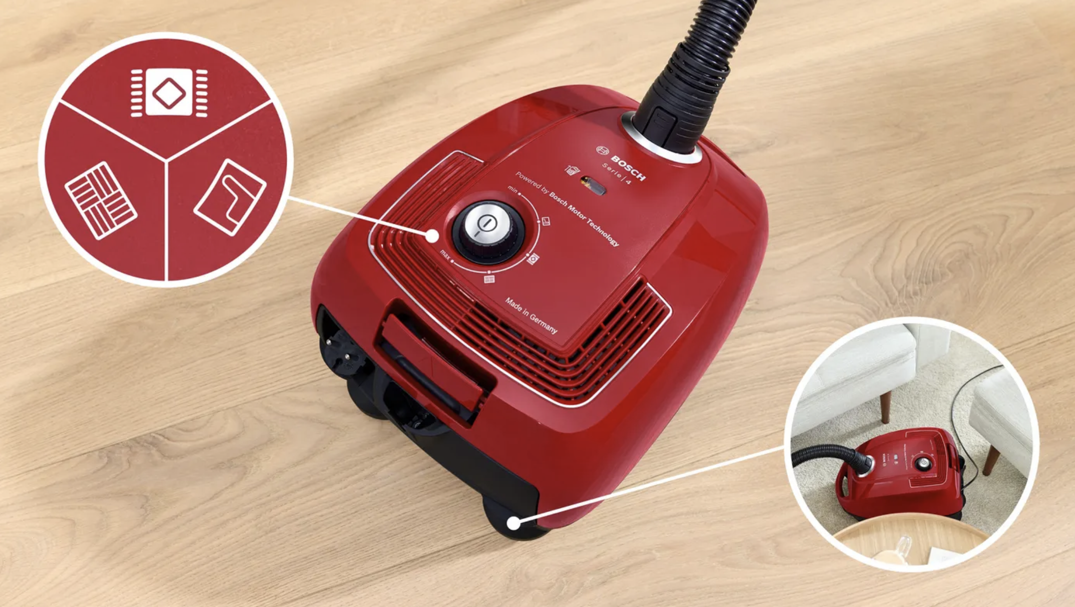 BOSCH BGB38RD2 SERIE 4 aspirateur avec sac