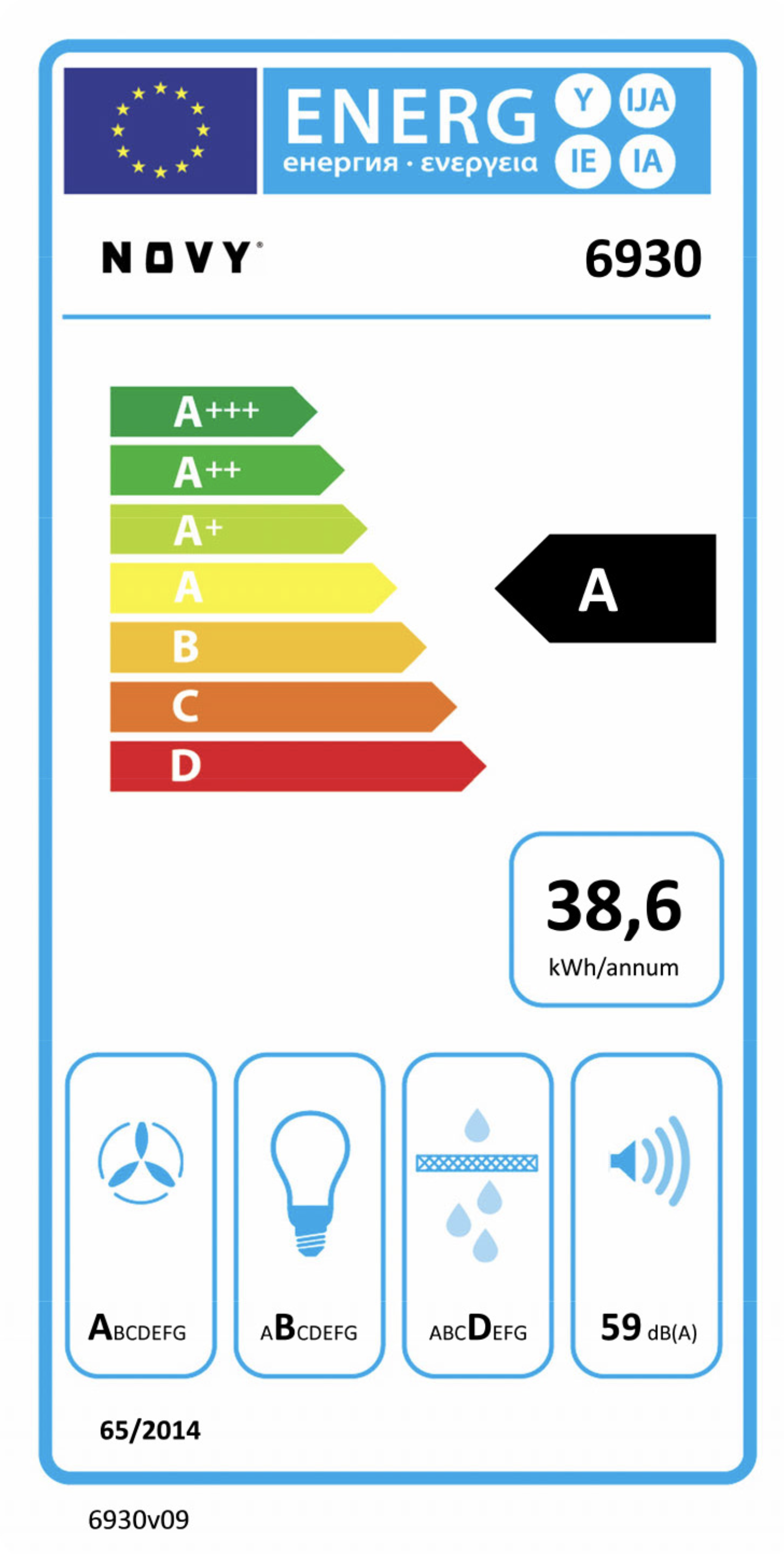 NOVY 6930 Pureline Pro hotte plafonnier - 90cm