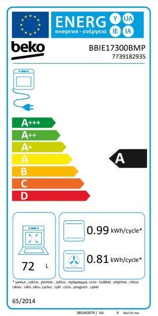 BEKO BBIE17300BMP four multifonction - 60cm