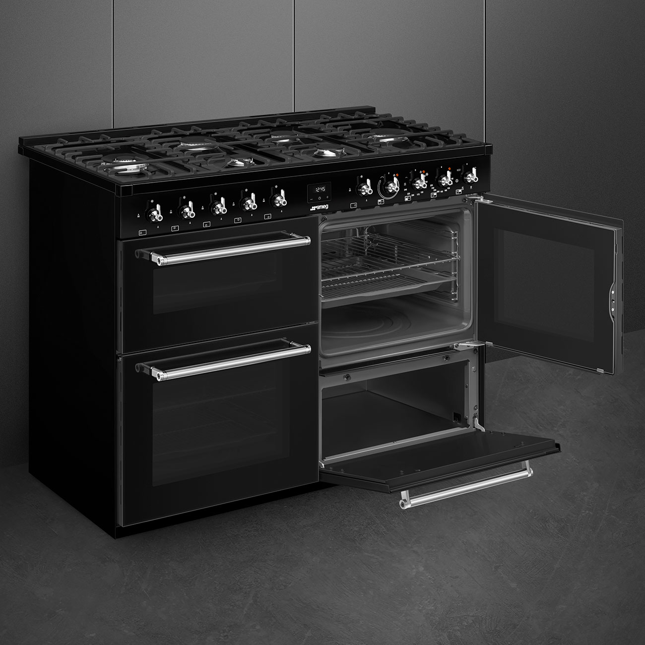 SMEG CX113GMBL cuisinière avec taque à gaz - 110cm