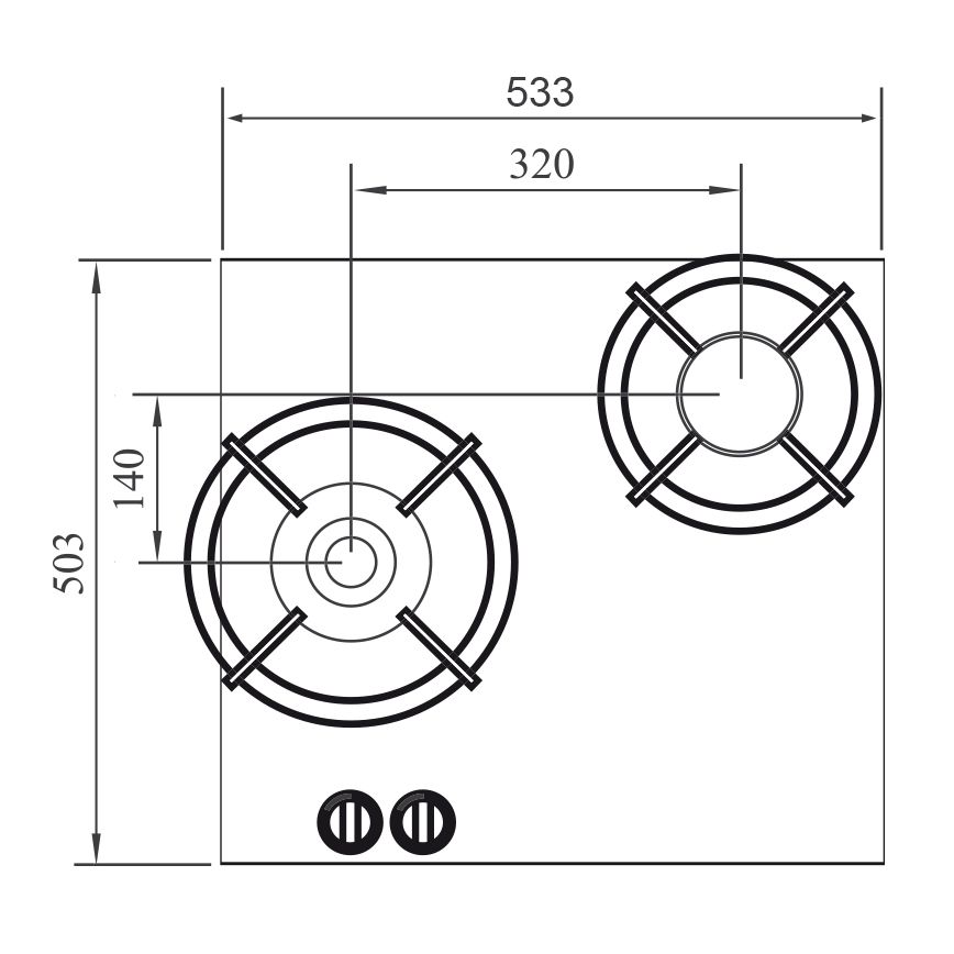 NOVY 56019 table de cuisson au gaz - domino