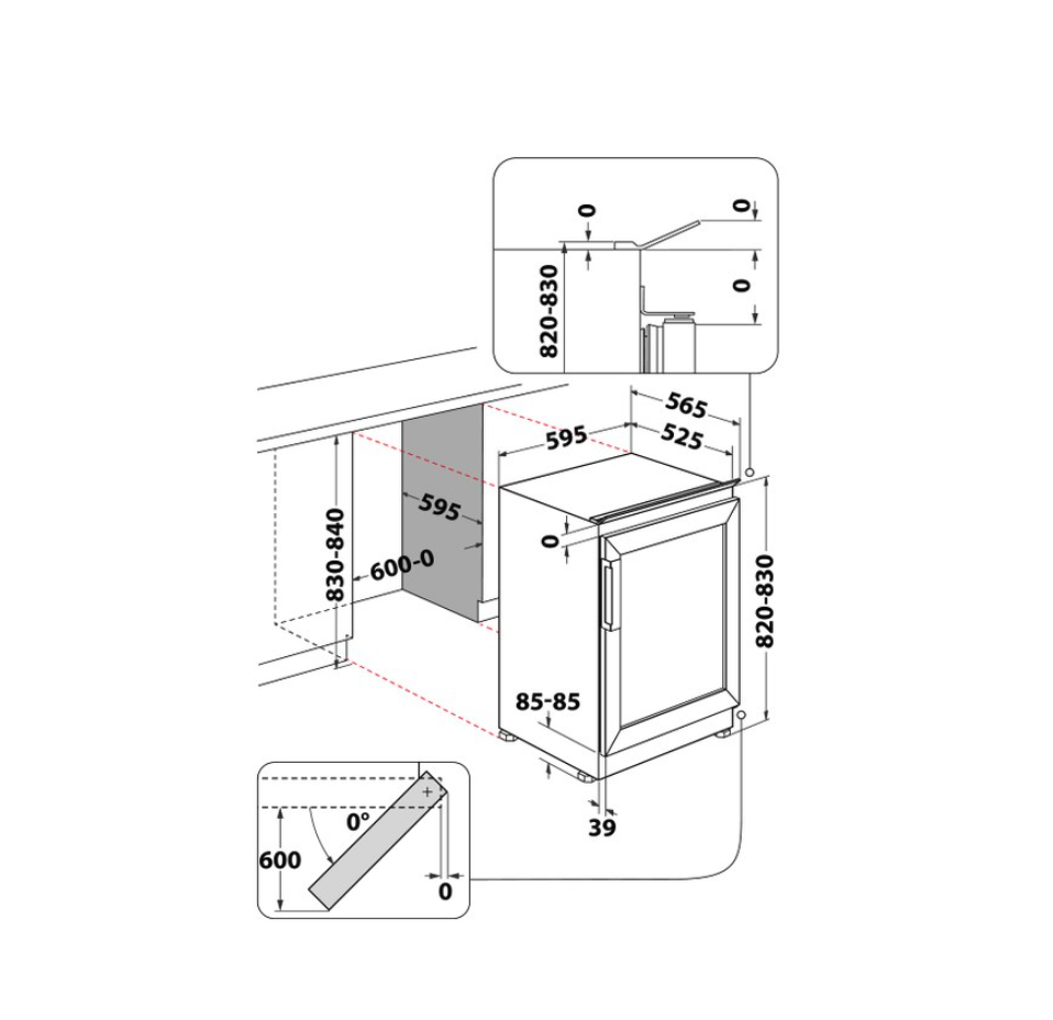 WHIRLPOOL WHWBU60D2B cave à vin encastrable