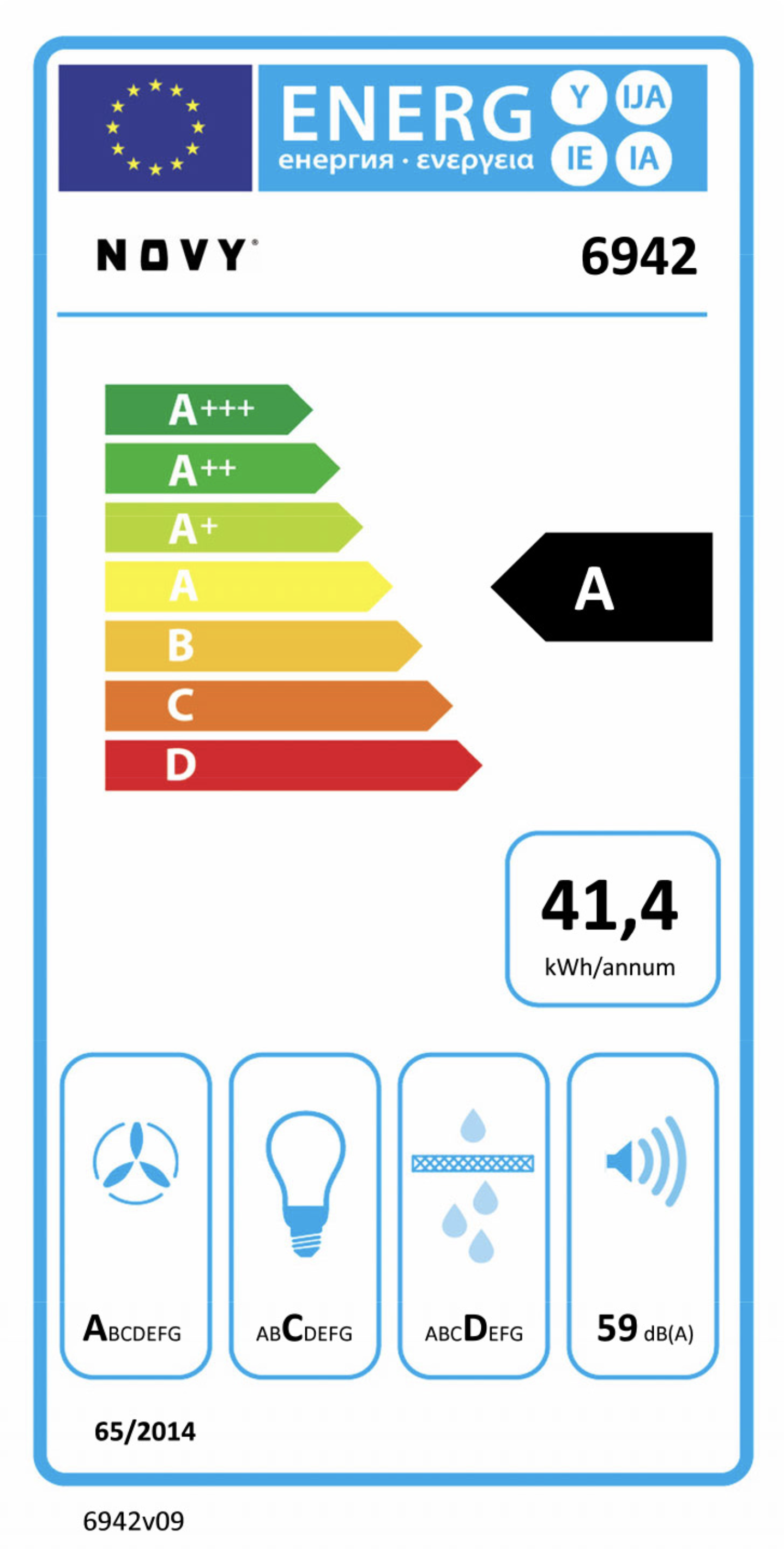 NOVY 6942 Pureline Pro hotte plafonnier - 120cm