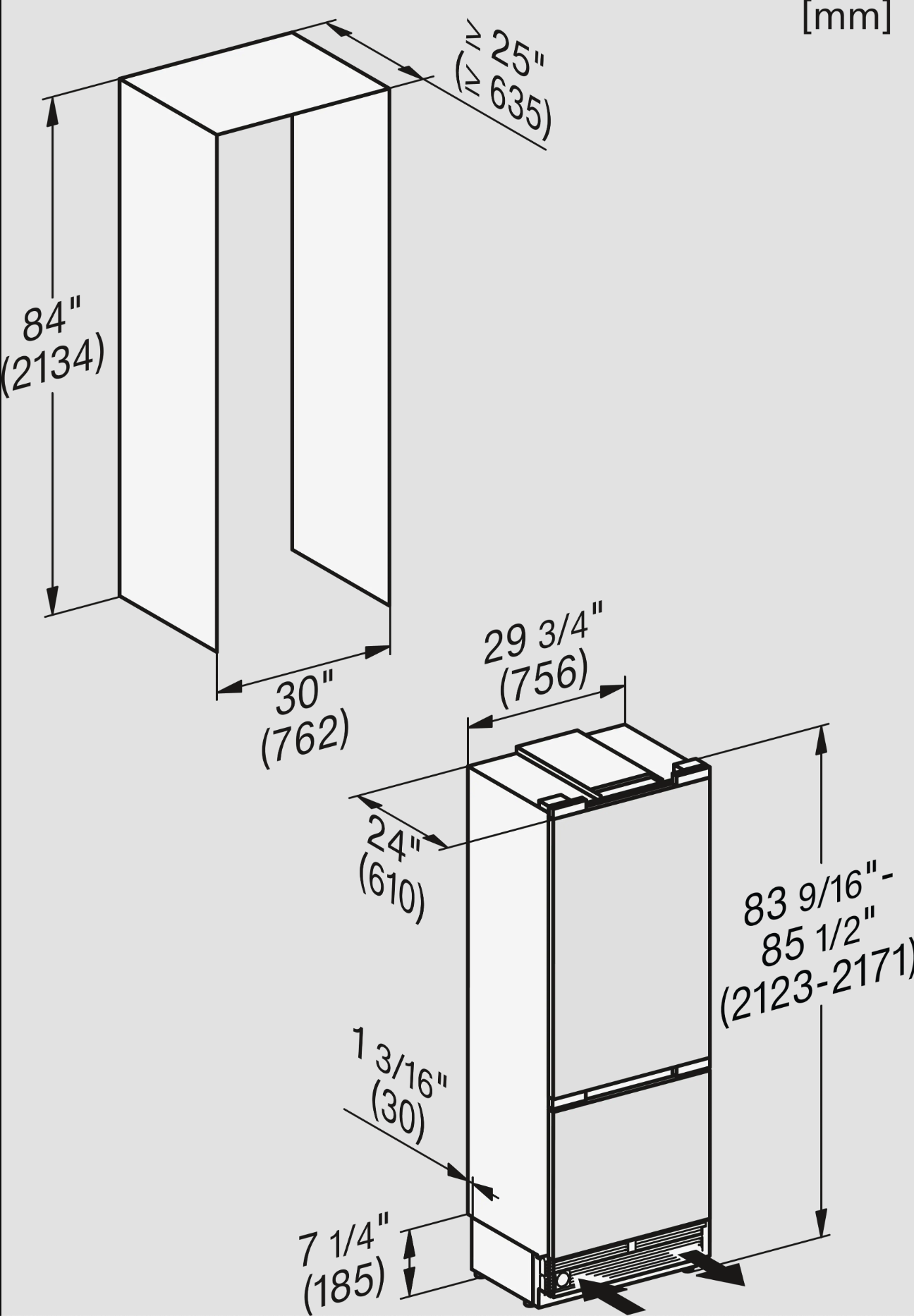 MIELE KFMC3834R combiné réfrigérateur-congélateur - 213cm