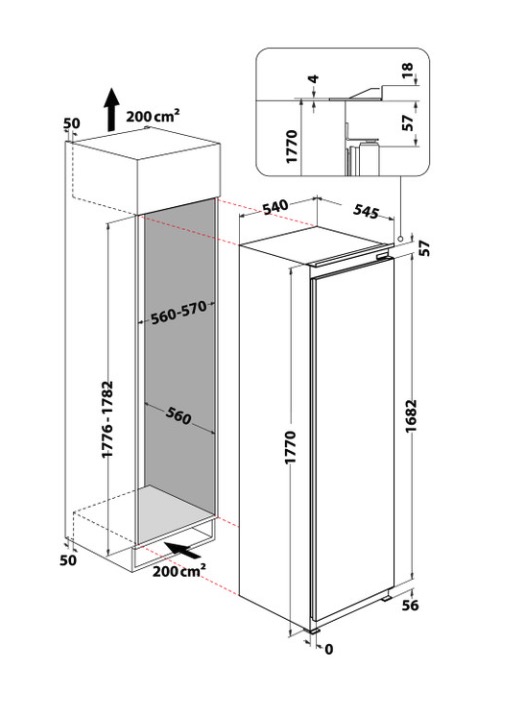 WHIRLPOOL WHSD18F073C1 congélateur encastrable - 177cm