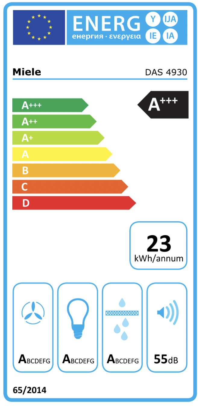 MIELE DAS4930OBSW hotte téléscopique - 90cm